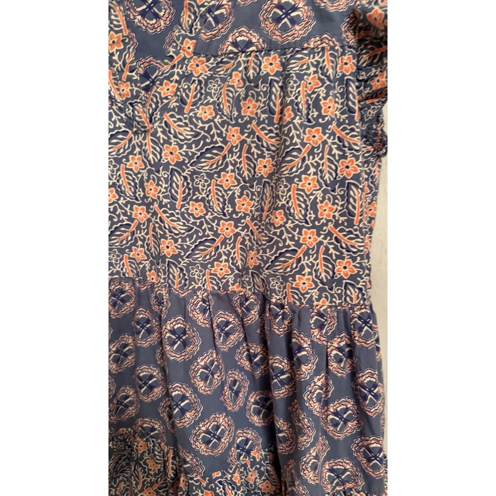 Roller Rabbit Primrose Pippa Dress Sz-M Blue Floral Tiered Babydoll Cotton 178$ - Picture 6 of 7